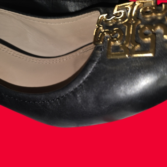 Tory Burch black leather platform heels size 8.5 - Picture 3 of 10